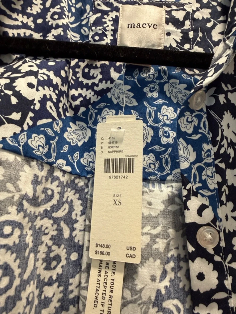 Maeve Blue and White Floral Duster - Picture 2 of 4